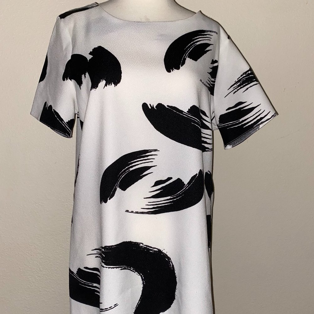Black and White Paintbrush Mini Dress